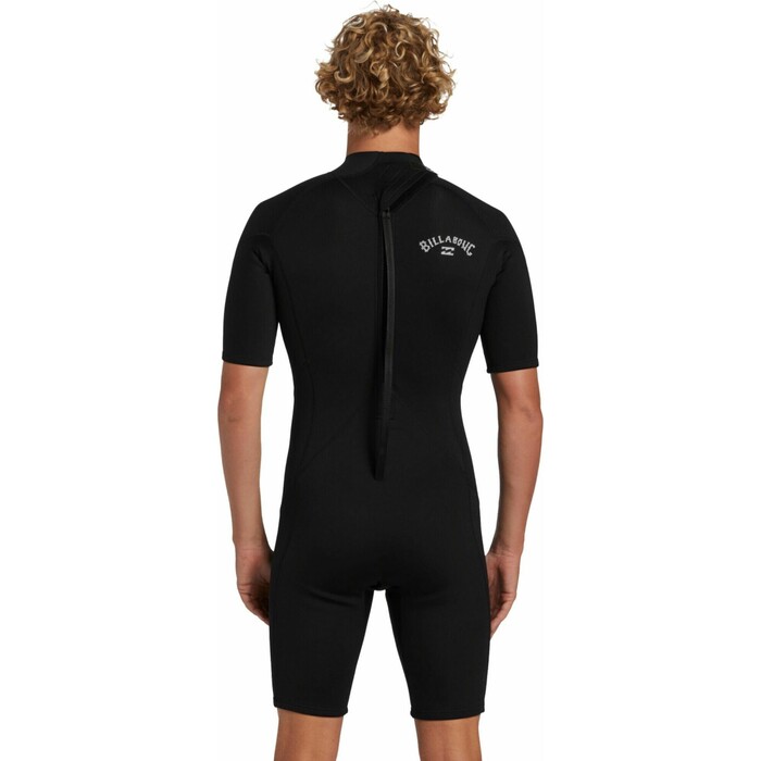 2024 Billabong Mens Foil 2mm Back Zip Shorty Wetsuit ABYW500122 - Black